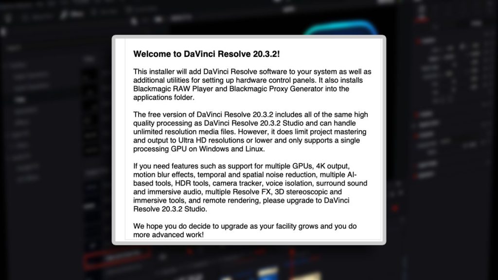 Kể từ bản 20.3.2, DaVinci Resolve miễn phí sẽ không cho làm clip 4K nữa缩略图 Thích
